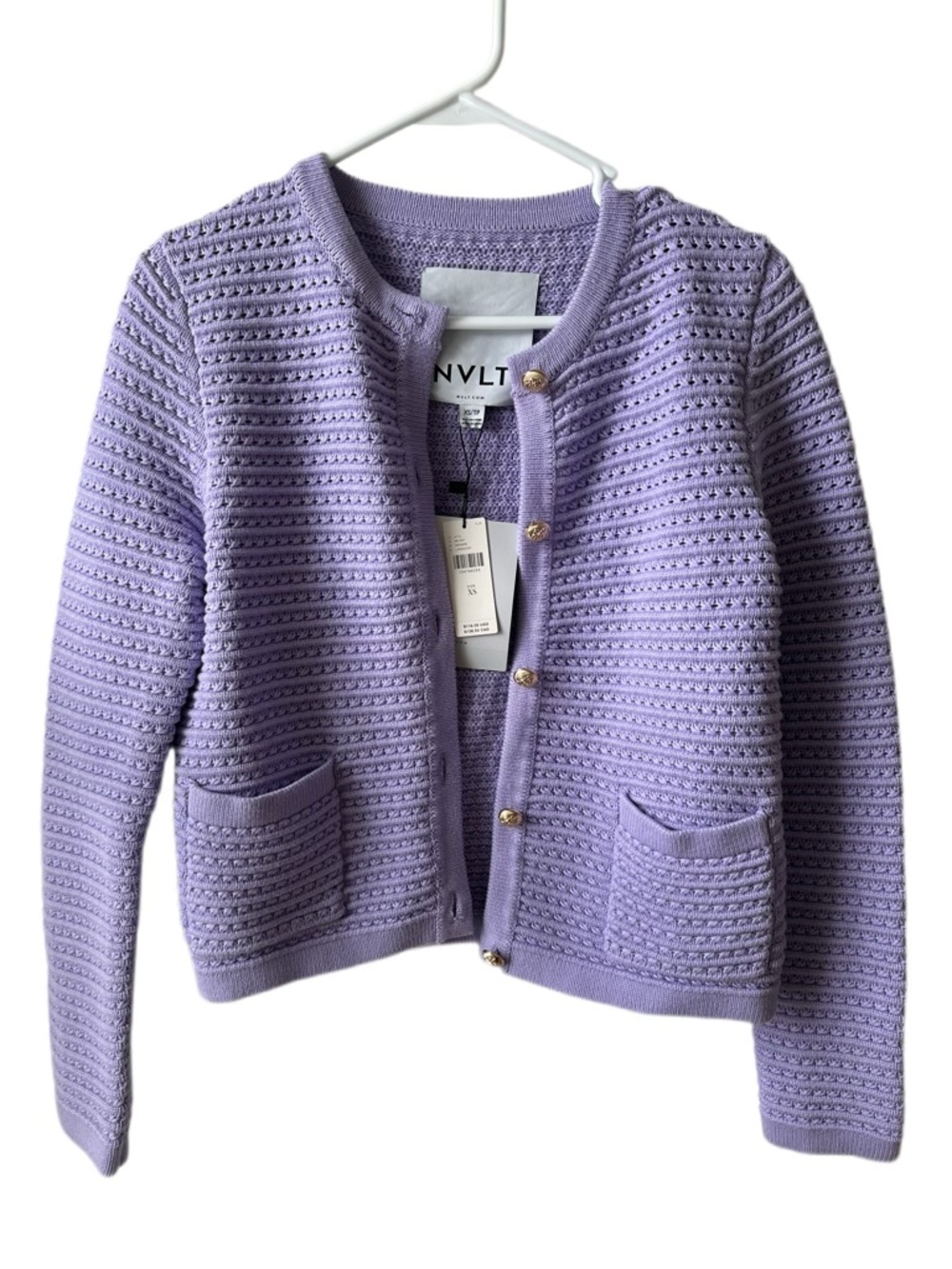 NVLT | Lavender Cotton Knit Textured Jacket